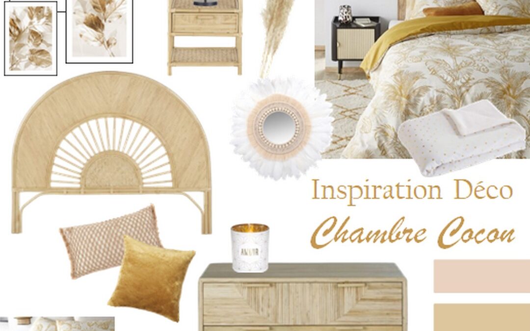 Moodboard Planche Déco : Chambre Cocon